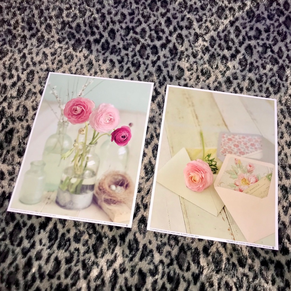 Set of Two Floral Art Prints (8.5 x 6.5)